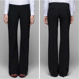 Theory Women Dress Pants Wool Black Flare Leg Julianne Tailor Trousers Sz 0 NWT